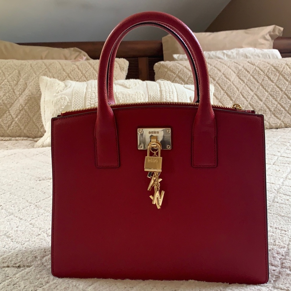 Women’s DKNY Red Leather Satchel Handbag